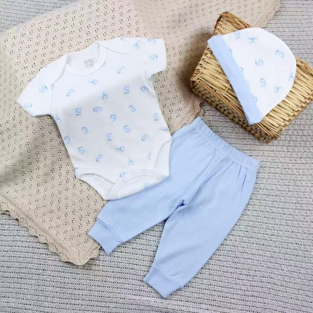 Blue Number Print 3-Piece Set