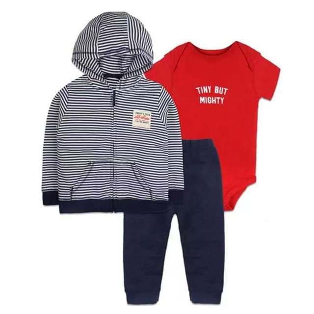 Tiny But Mighty" 3-Piece Bodysuit Set