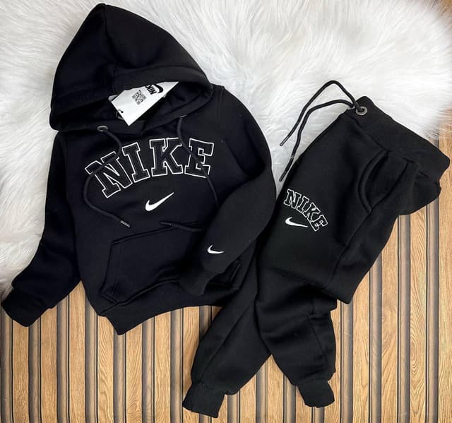 Nike Fleece Pullover Tracksuit (Black)
