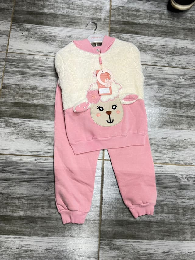 Fluffy Sheep Hooded Set (Pink)