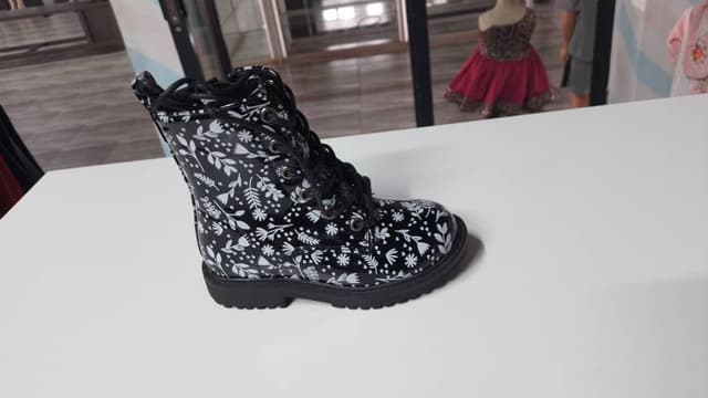 Floral Print Combat Boots