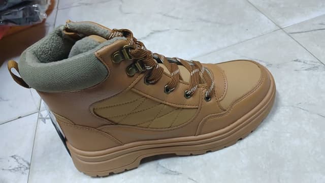 Tan Quilted Hiker Boots