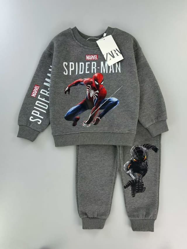 Kids Grey Spider-Man Sweatshirt & Jogger Set